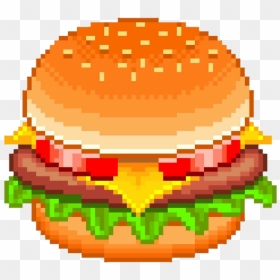 King Art Food Cheeseburger Fast Burger Hamburger - Burger Pixel Art Png, Transparent Png - hamburger bun png