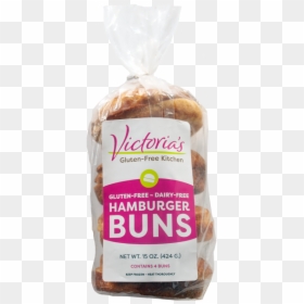 Victorias Gluten Free Hamburger Buns Packaged - Whole Wheat Bread, HD Png Download - hamburger bun png