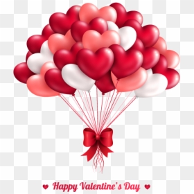Heart Balloon Valentines Greeting Cartoon Vector Day - Birthday Heart Balloons Png, Transparent Png - happy valentine day png