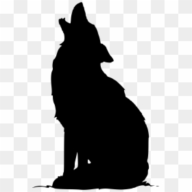 Sitting Howling Wolf Silhouette, HD Png Download - angry wolf png