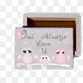 Owl Always Love U White Wash Wood Keepsake Collectible - Picture Frame, HD Png Download - pink owl png