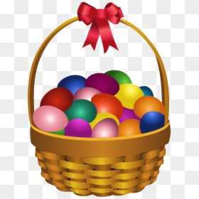 Easter Bunny Red Easter Egg Basket Clip Art - Fruit Basket Clip Art, HD Png Download - easter egg basket png