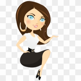Business Girl Clipart - Dibujos Muñecas De 365 Bocetos, HD Png Download - anime girl sitting png