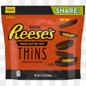 Image Of Reese"s Peanut Butter Dark Chocolate Thins - Reese's Peanut Butter Cup Thins, HD Png Download - mr peanut png