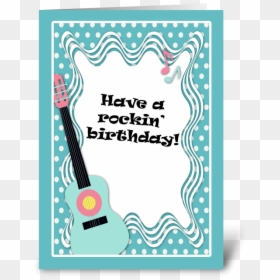 Blue Guitar, Polka Dot Birthday Card Greeting Card - Birthday Card Guitar, HD Png Download - birthday card png