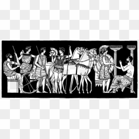 Chariot Drawing Ancient Greek - Ancient Greek Art Illustration, HD Png Download - greek columns png