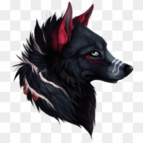 Black And Red Wolf, HD Png Download - wolf drawing png