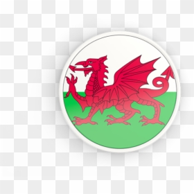 Round Icon With White Frame - Wales Flag With Name, HD Png Download - white circle frame png