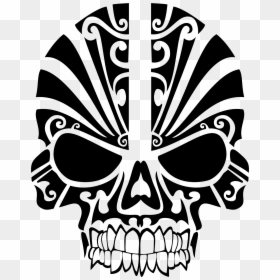 Clipart Skull Silhouette - Tribal Skull Silhouette, HD Png Download - skull art png