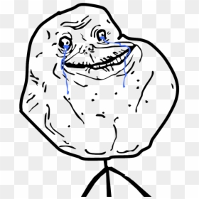 Transparent Lonely Clipart - Forever Alone Meme Png, Png Download - crying troll face png