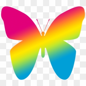 Transparent Lesbian Clipart - Rainbow Butterfly Clipart, HD Png Download - lesbian symbol png