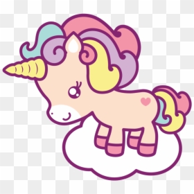 Unicorn Clipart Clouds - Cute Unicorn On A Cloud, HD Png Download - purple clouds png