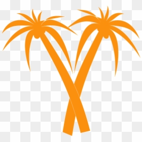 V Shaped Palm Tree, HD Png Download - palm tree silhouette png