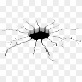 Hole Clipart Black And White, HD Png Download - cracks texture png
