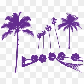 Colorful Palm Tree Silhouette, HD Png Download - palm tree silhouette png