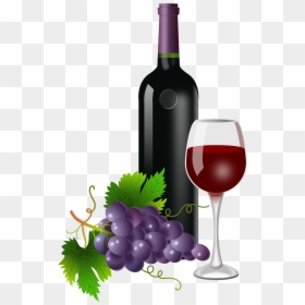 Wine Glass And Bottle, HD Png Download - wine bottle png