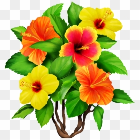 Tropical Flower Png, Transparent Png - hibiscus png