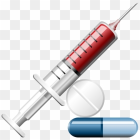 Syringe And Pills Clipart, HD Png Download - pill png
