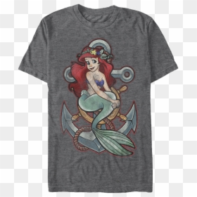 Little Mermaid On An Anchor, HD Png Download - little mermaid png