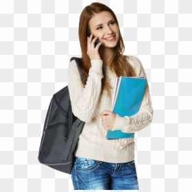 University Student On Mobile Phone, HD Png Download - student png