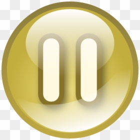 Yellow Pause Button, HD Png Download - pause button png