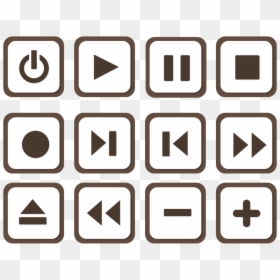 Media Player Control Icons, HD Png Download - pause button png