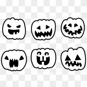 Pumpkin Halloween Black And White, HD Png Download - happy halloween png