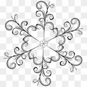 Free Printable Black And White Snowflake, HD Png Download - white snowflake png