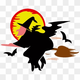 Witch And Bats Png, Transparent Png - happy halloween png