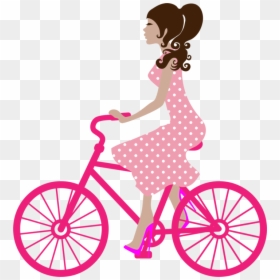 Pink,bicycle Accessory,bicycle - Girl On Bike Png, Transparent Png - bicycle icon png