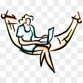 Vector Illustration Of Sitting In Hammock Outdoors, HD Png Download - outdoors png