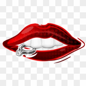Mouth Biting A Ring, HD Png Download - lip ring png