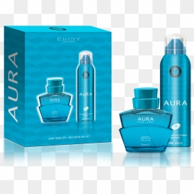 Aura Women 100ml Edt Deo 2pcs - Perfume, HD Png Download - blue aura png
