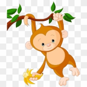 Animated Monkey In A Tree Png - Baby Monkey Clip Art, Transparent Png - monkey clipart png