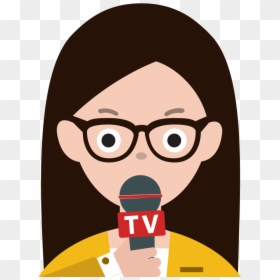 Girl Journalist Clip Arts - Reporter Clipart, HD Png Download - pinata clipart png