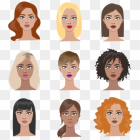 Types Of Female Hairstyles, HD Png Download - hair with bangs png