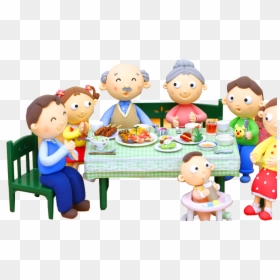 Eat Dinner With Family Clipart - Showing Love To Family Clipart, HD Png Download - family cartoon png