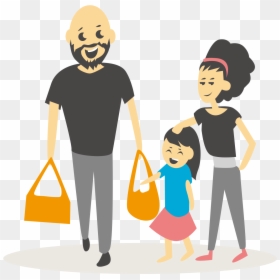 Download Illustration X - Family Shopping Illustration Png, Transparent Png - family cartoon png
