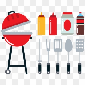 Barbecue Picnic Flat Design Icon - Grill Flat Design Png, Transparent Png - bbq icon png