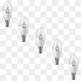5-pack Of Clear Lg Led Candle Bulbs - Compact Fluorescent Lamp, HD Png Download - candle light png