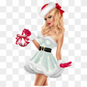 Girls Image, Clip Art, Santa, Cartoon, Christmas, Noel, - Tube Ladies Christmas Png Transparent, Png Download - tubes femmes png