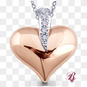 Diamond Accent Puffed Heart Pendant - Locket, HD Png Download - locket png