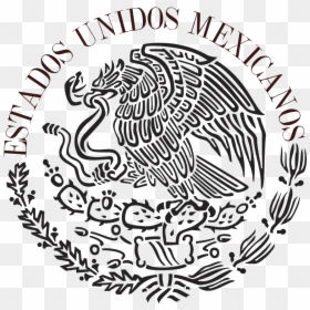 Mexican Flag Eagle Black And White, HD Png Download - bandera mexicana png