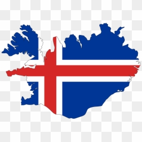 Iceland Flag Map, HD Png Download - iceland flag png