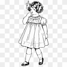 Victorian Girl Colouring Pages, HD Png Download - vintage girl png
