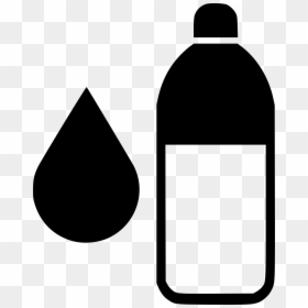 Clip Art,bottle,plastic Bottle,black And White,water, HD Png Download - water bottle icon png