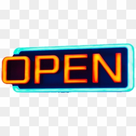 Yellow And Teal Open Neon Sign Png - Neon, Transparent Png - yellow check mark png