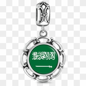 Saudi Arabia Flag Dangle Charm Silver"  Class= - Flag, HD Png Download - saudi arabia flag png
