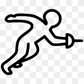 Fencing Fence Human Play Games Sport Olympic Competition - Line Art, HD Png Download - olympic png