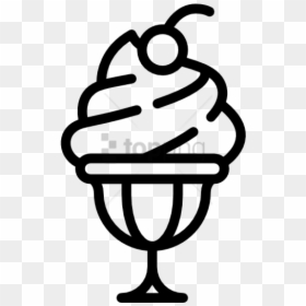 Free Png Ice Cream Free Icon - Black And White Sundae Ice Cream Clipart, Transparent Png - ice cream icon png
